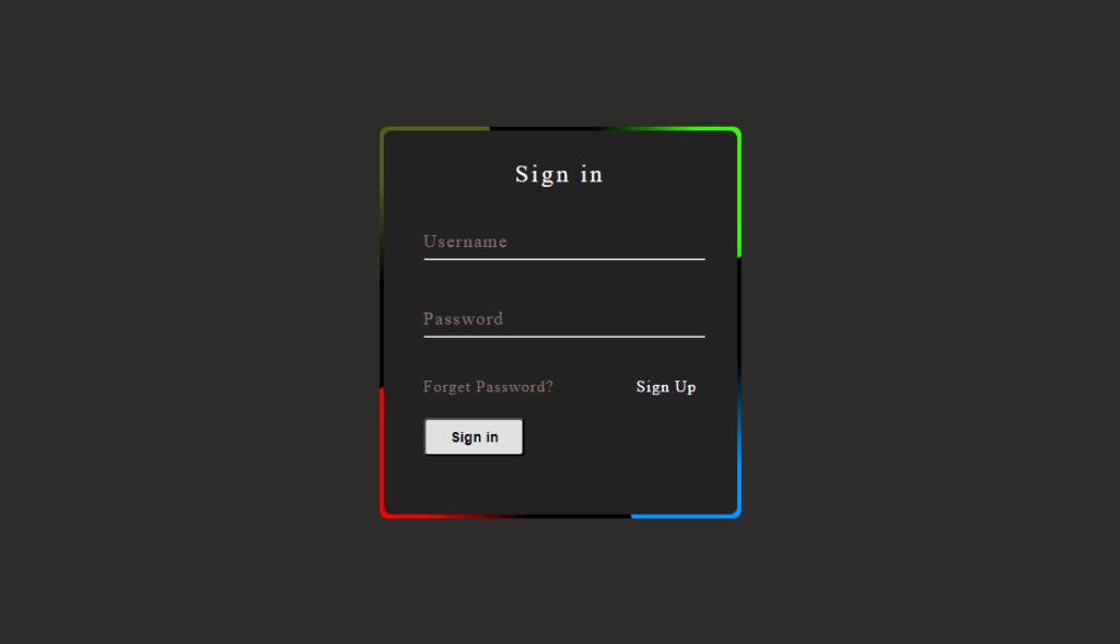 sign in page with html css