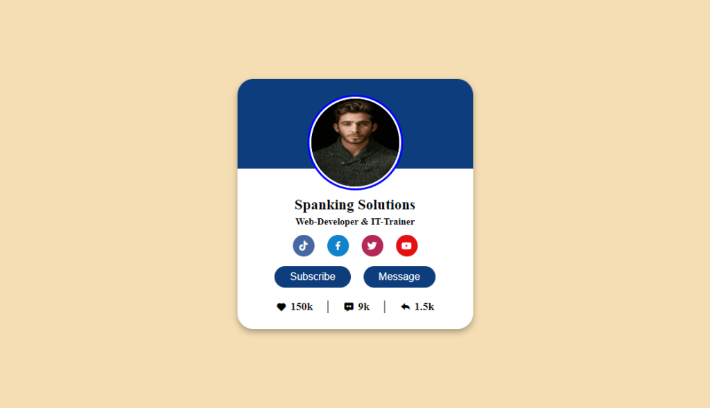 profile card with HTML CSS