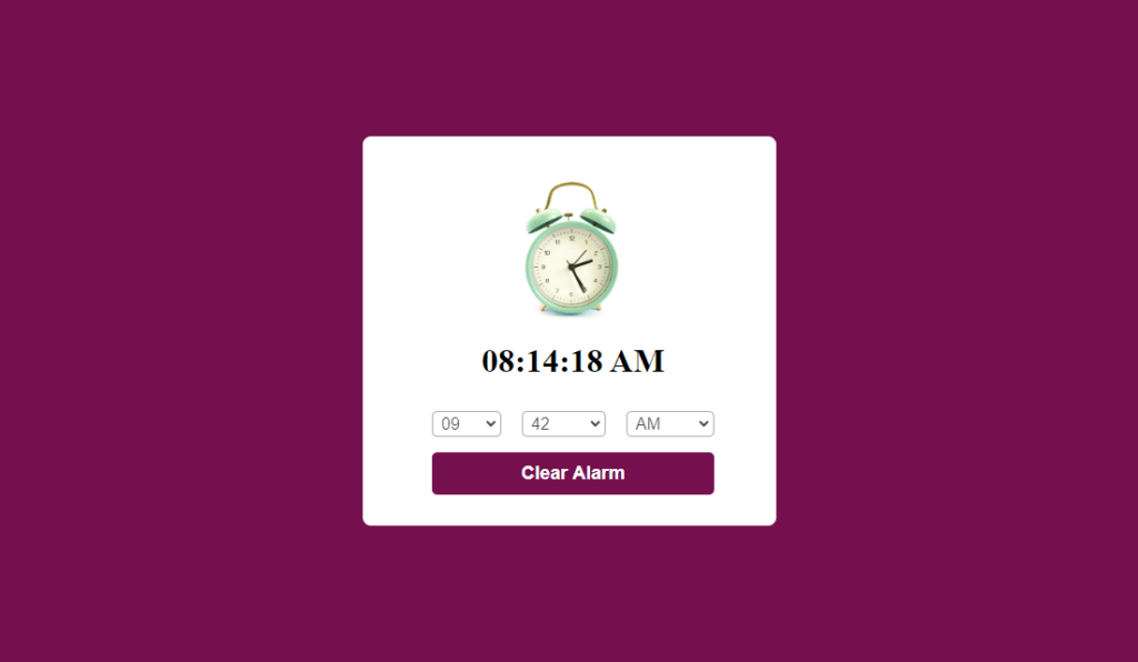 DIGITAL ALARM CLOCK WITH JAVASCRIPT